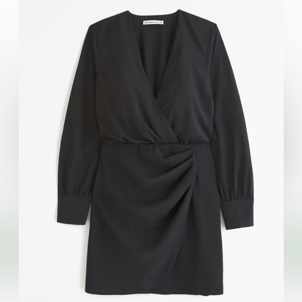 Abercrombie & Fitch Long Sleeve Draped Mini Dress